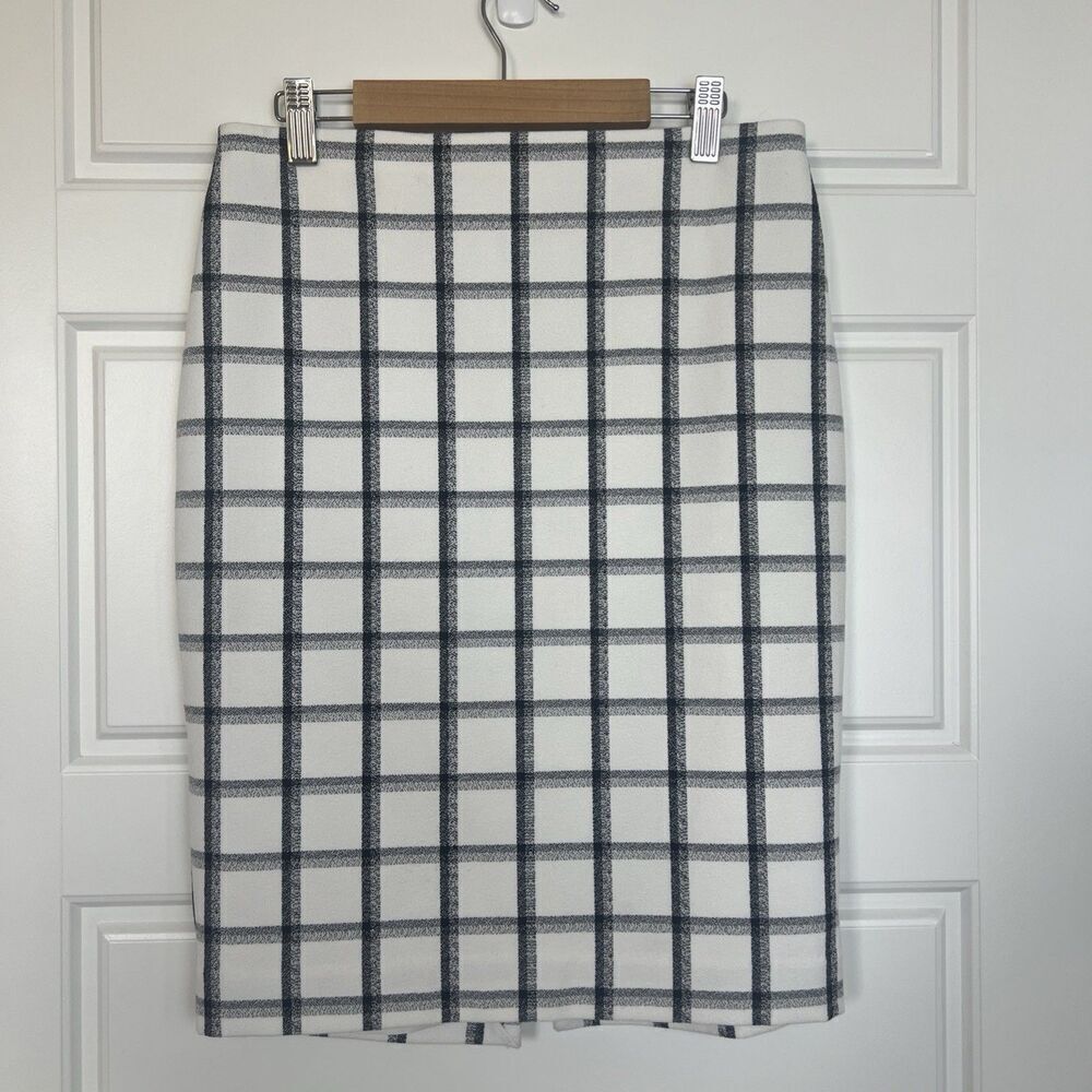 Express Windowpane Plaid Black And White Pencil Skirt Size 4 Office Career Work